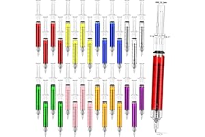 Ubabe 30 PCS Syringe Pens, Multi-Color Nurses Week Gifts Bulk, Retractable Nurse Ballpoint Pens with Black Ink, Pen for Nurse Appreciation Gifts, Novelty Injection Pens for Nursing School Supplies