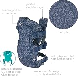Infantino Flip 4-in-1 Baby Carrier Floral Navy Ergonomic Front Back view 6
