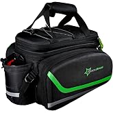 ROCKBROS Bike Trunk Bag 17L-45L Expandable Waterproof Rear Rack Bags | Include Rain Cover,Compatible with Taillight &amp; Water Bottle,Shoulder Strap,Ideal for MTB &amp; Road Bike
