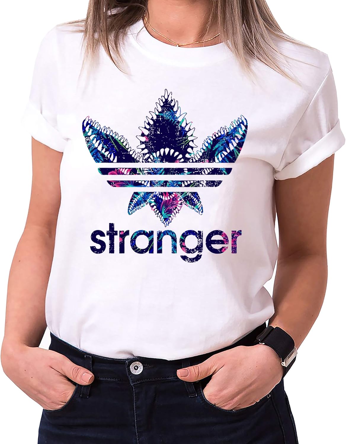 Stranger Celia - Camiseta para Mujer de Cuello Redondo Things Demogorgon Elfie Dustin Jane Hopper Upside Down TV BLU-Ray DVD: Amazon.es: Ropa y accesorios