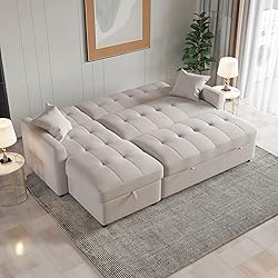 JACH Reversible Sectional Sleeper Sofa, 82'' Wide