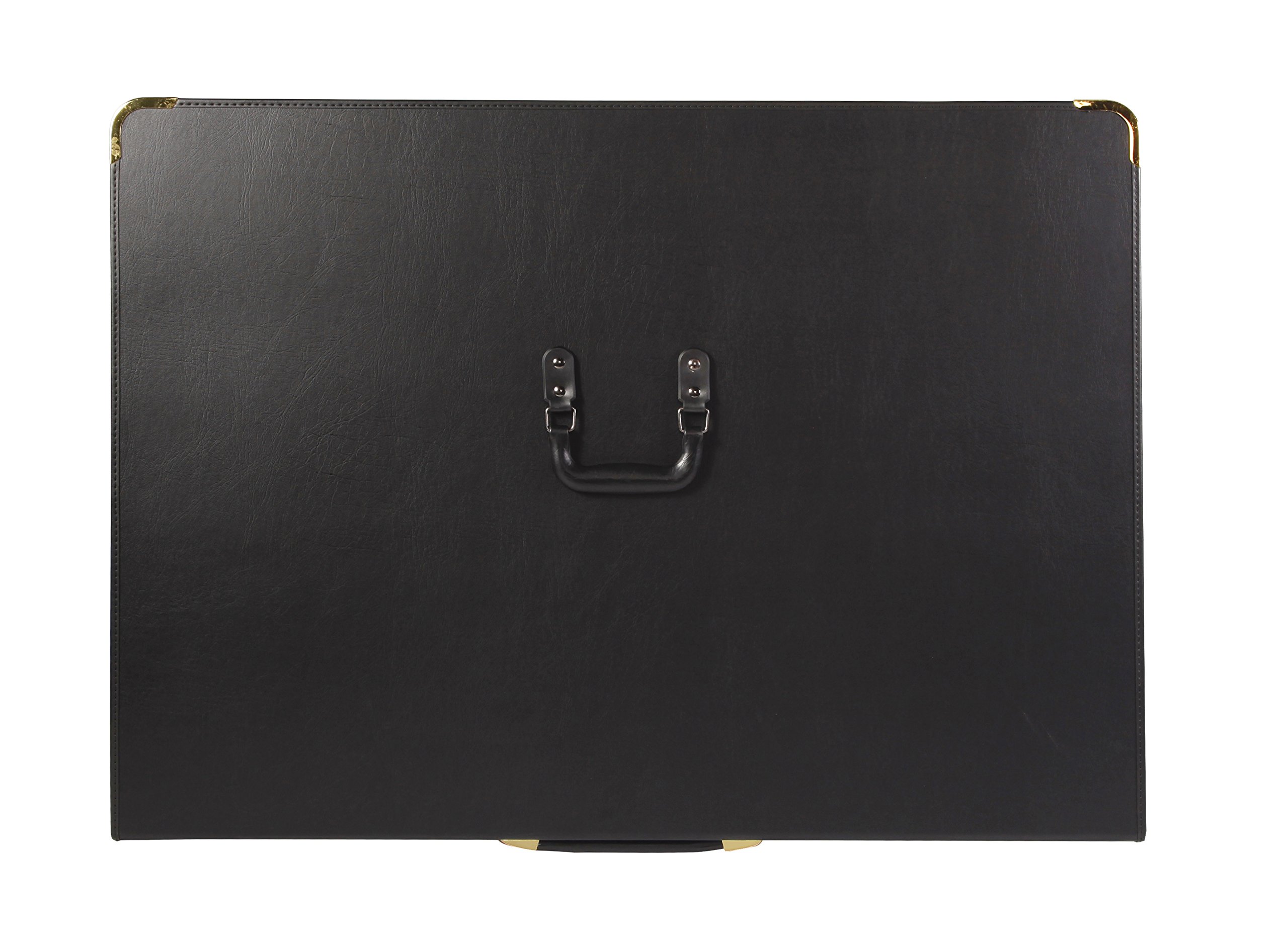 Clairefontaine - Ref BPCJ1A1BKZ - Goldline Classic Presenation Case with Rings (15 Pockets) - A1 (840 x 594mm) Size, Rigid Grained Vinyl, 9 Rings - Black Colour