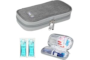 YOUSHARES Insulin Travel Case with 2 TSA-Approved Ice Packs Insulin Pen Cooler Case Diabetes Bag for Insulin Syringe Needle,O