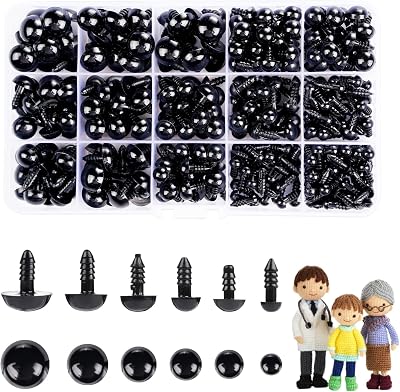 Cumkluu 700 Pcs Black Safety Eyes 6-14mm for Amigurumi & Crafts