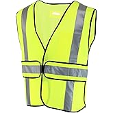 Safety Works High Visibility ANSI Class II Type R Breakaway Safety Vest, Five Point Breakaway, D-Ring Slot, One Size Fits Most, Yellow, (SW46202-O)