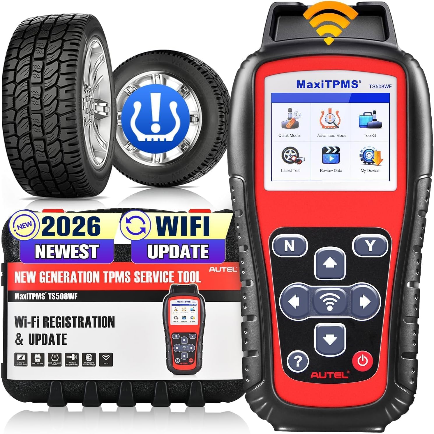 Autel MaxiTPMS TS508WF: 2026 WIFI Ver. of TS508 TPMS Programming Relearn Tool, Upgraded of TS508 TS601 TS501 TS408 TS401, 4 Modes Program MX-sensors, Activate/Relearn All Sensors, Full TPMS Services