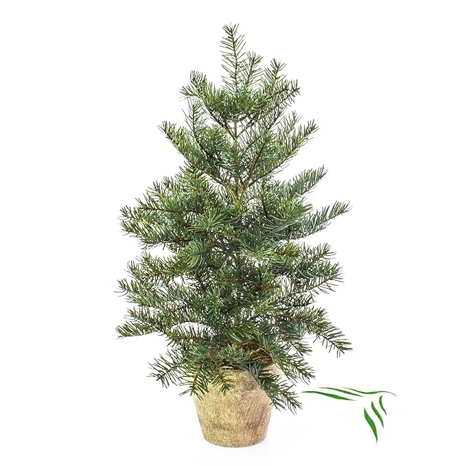 artplants - Künstliches Nordmann Tannenbäumchen im Topf, 45cm - Unechter Mini Tannenbaum/Kleiner Kunst Christbaum