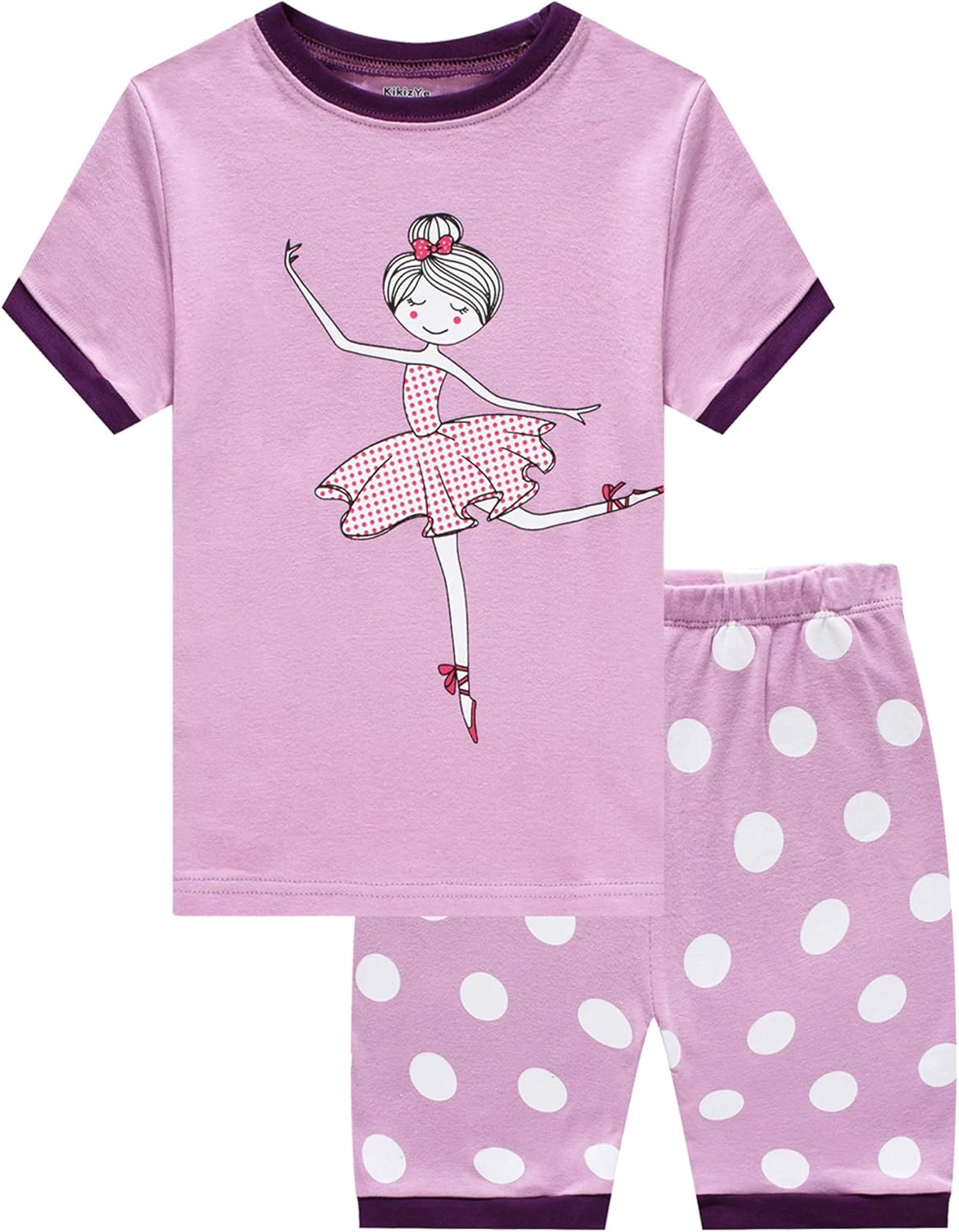 Dancing Girl Little Girls Short Sleeve Pajamas 100 Cotton Summer Pjs Size 6 Amazon.de