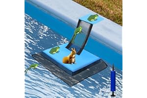 Omobolanle Pool Animal Saving Escape Ramp, Floating Frog Saver for Swimming Pool, Saving Small Animals Entering Pool, Frog Duck Chipmunk Mice, Reduced Maintenance Time for Pool, Blue 1pcs