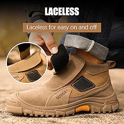 GLANOUDUN Welding Boots for Men Slip on Work Boots