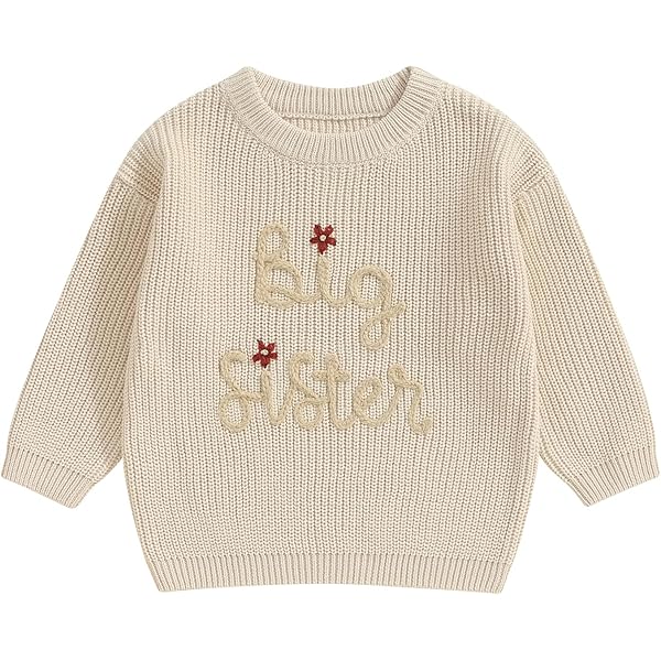 CM C&M WODRO 'Promoted To Big Sister' Sweatshirt - Toddler Girls Crewneck Pullover For Sibling Announcement