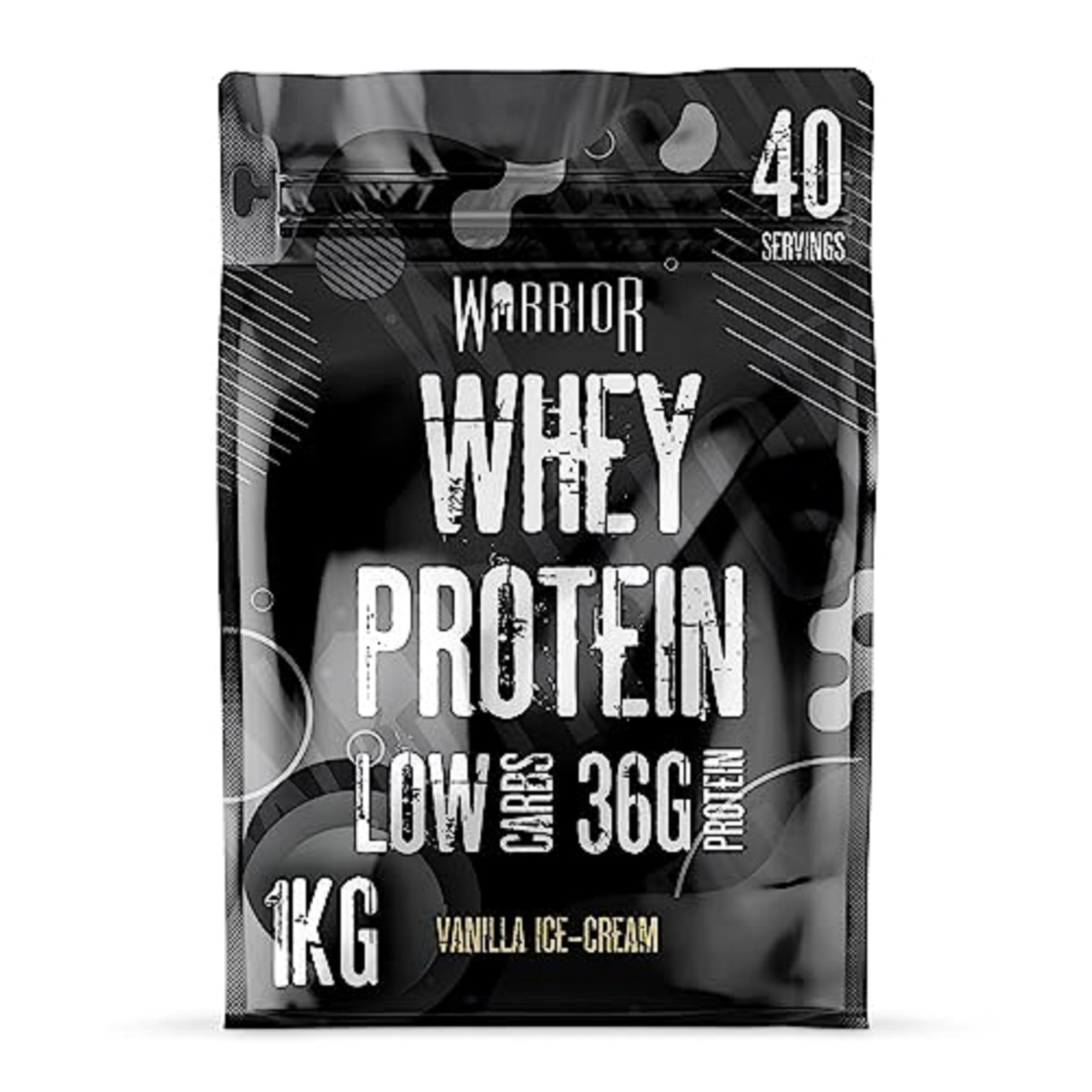 Warrior Whey Protein Powder | High Protein Shake up to 36g for Muscle Growth, Recovery & Lean Muscle | Low Carb, Low Fat, Low Sugar | Gym & Fitness Protein Supplement | Vanilla 1kg
