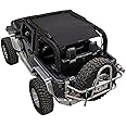SPIDERWEBSHADE Mesh Jeep Sunshade Top Compatible with Jeep Wrangler JK 2-Door (2007-2018) Made in The USA Mesh Sun Shade Top Sunshade Jeep Accessory (Black)