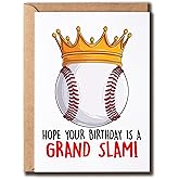 XumaGifts Baseball Birthday Card - Hope Your Birthday Is A Grand Slam Card - Sports Bday Card - Baseball Lover Gift - Sports Lover Card - Great Card For Family And Friend