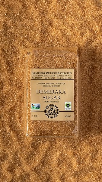 INDIA TREE DEMERARA SUGAR, 1.75 LB | VEGAN, NON-GMO, GLUTEN-FREE AND FAIR TRADE UNREFINED CANE SUGAR WITH RICH MOLASSES & CRUNCHY CRYSTALS FROM MAURITIUS