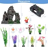 QZQ Aquarium Decorations 14 PCS Resin Plants Rockery Starfish Coral Set view 2