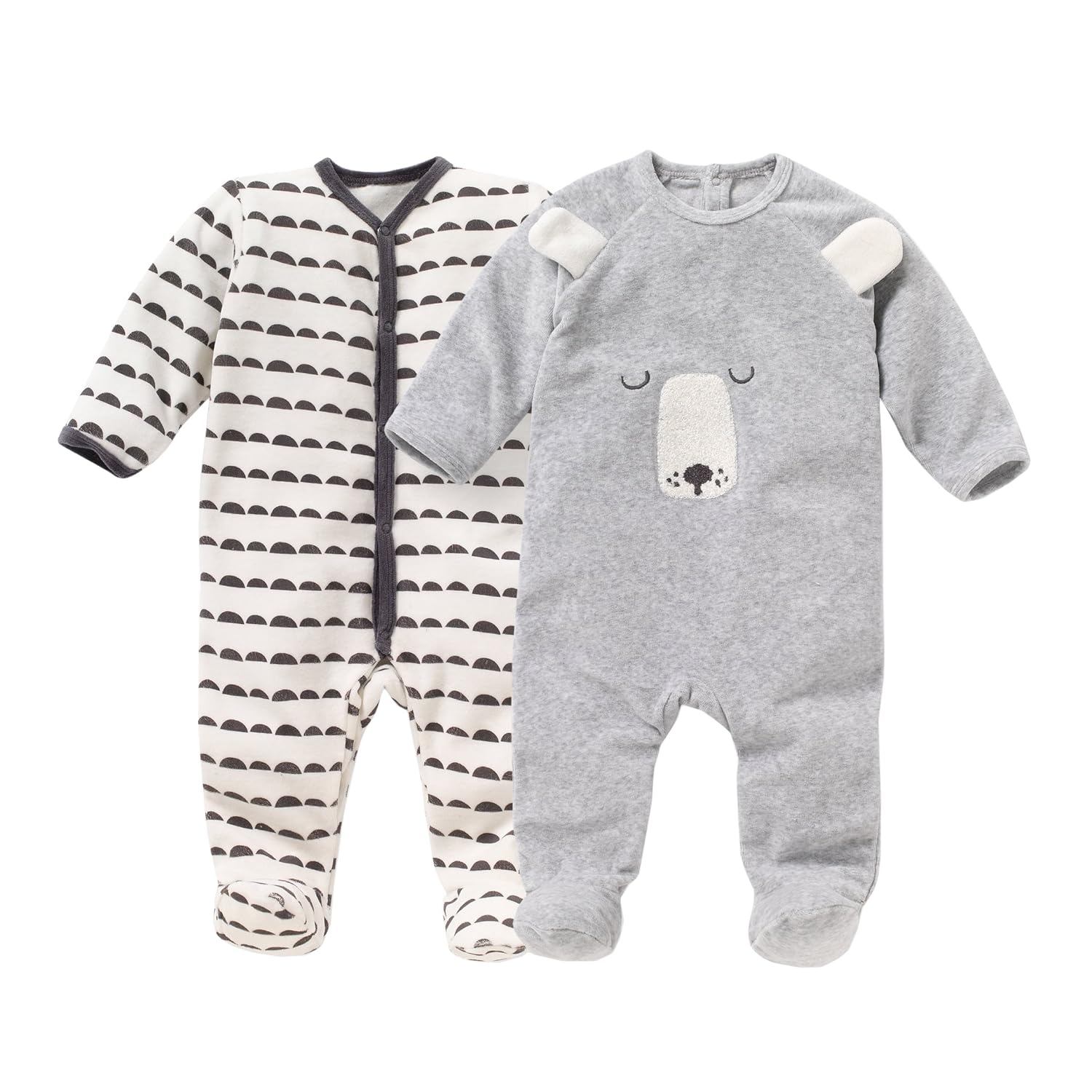 newborn velour sleepsuit