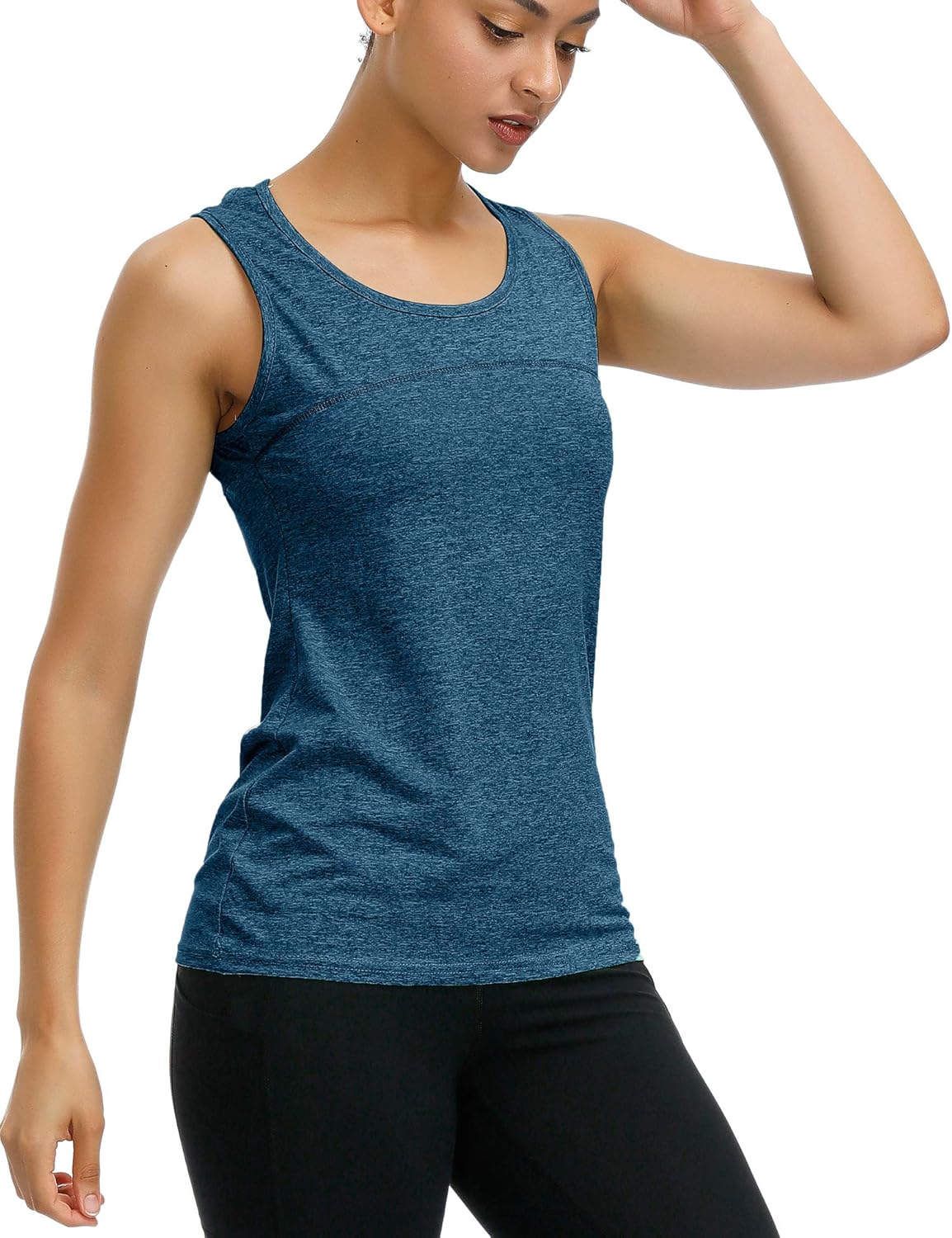 Romanstii Women's Yoga Tops Activewear Running Workouts Tank Tops Cross Back Sports Shirts Women Yoga Shirt: Clothing