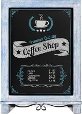 HBCY Creations Magnetic Tabletop Chalkboard 12x17" Rustic Blue & White view 7