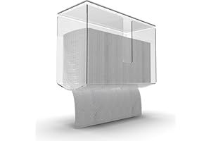 Cq acrylic Wall Mount Paper Towel Dispenser with Lid,Clear Folded Paper Towel Holder for Bathroom Toilet and Kitchen,Suitable for Z-fold, C-fold or Multi-Fold Paper Towels,Pack of 1