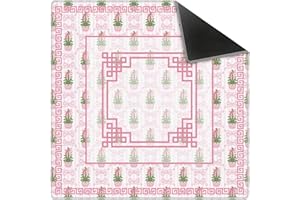 KRHFG Pink Chinoiserie Christmas Mahjong Mat 31.5" x 31.5", Grandmillennial Christmas Non-Slip Noise Reduction Mahjong Table Cover Accessories Supplies for Dominoes Poker Card Board Tile Games Gifts