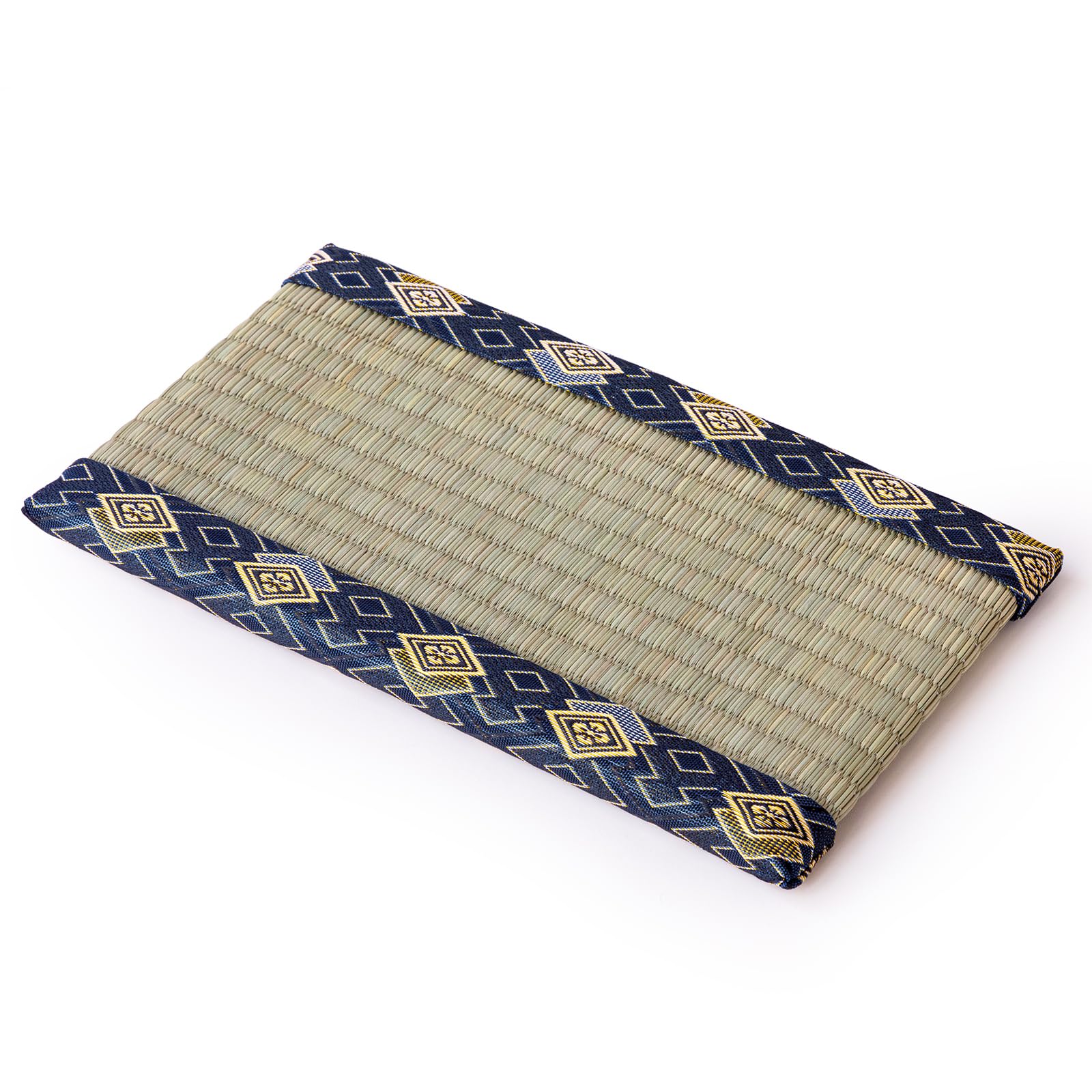 Photo 1 of Asayu Mini Tatami mat Made of Real Igusa Rush Grass, Made in Japan, for Bonsai, Doll Stand, Coaster, Incense Holder (Blue)
