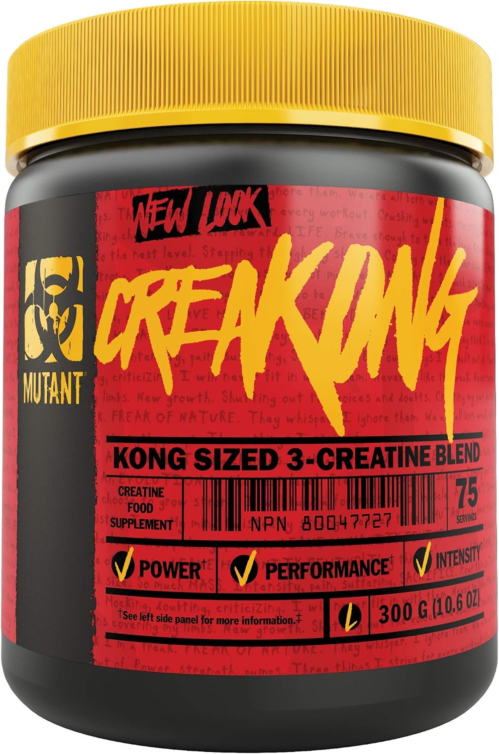 MUTANT CREAKONG, Advanced Creatine Supplement with Triple Creatine Blend for Muscle Strength Size & Performance, Unflavoured