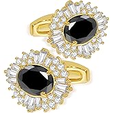 Sogee Crystal Cufflinks for Men Real Gold Plated CZ Mens Cuff Links for Wedding Party Unique Gift