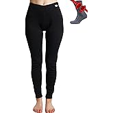 Merino Wool Base Layer Women Pants 100% Merino Wool Leggings Heavyweight, Midweight, Lite Thermal Underwear Bottom and Socks