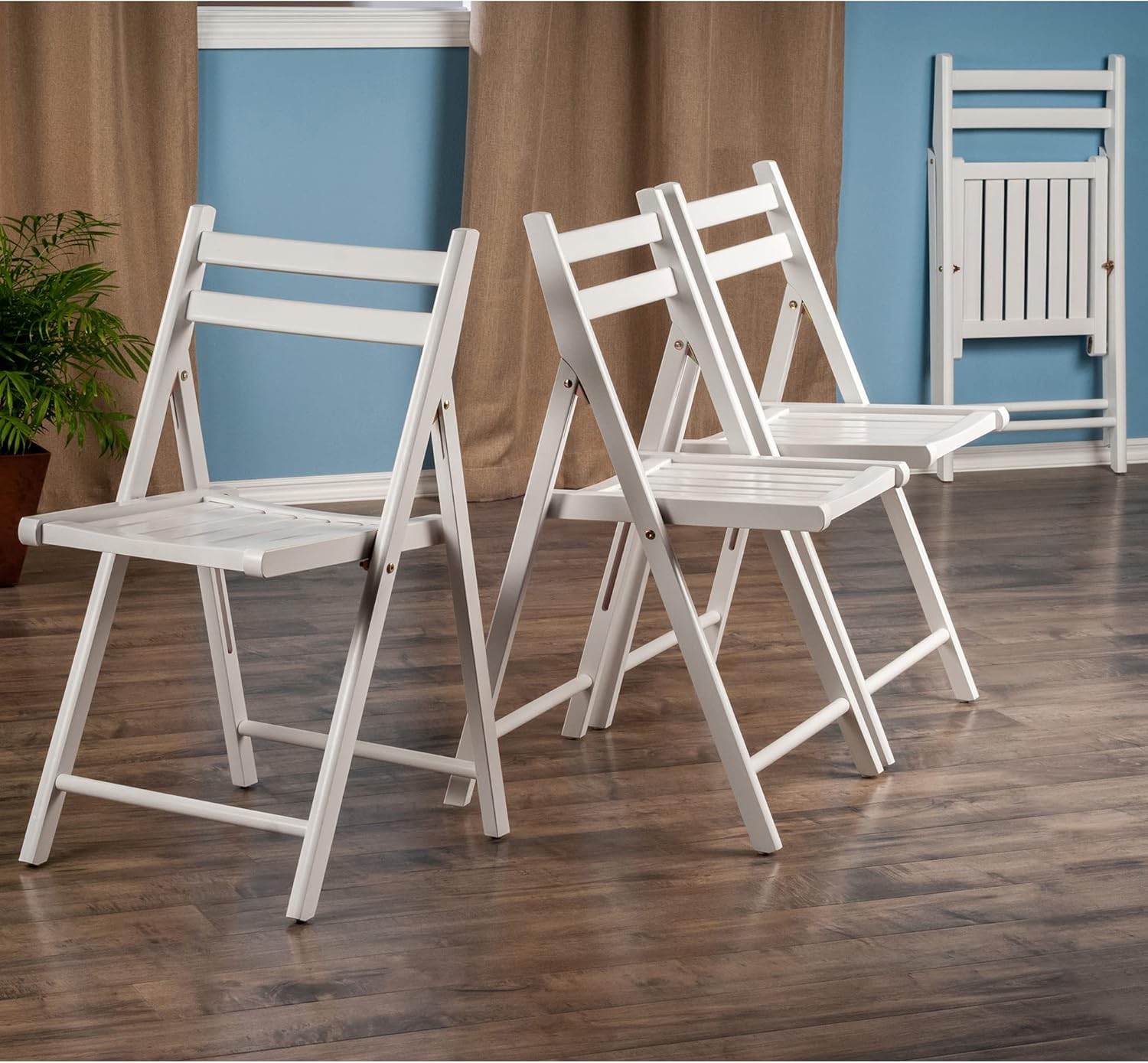 Winsome Robin 4-PC Folding Set White Chair : Furniture & Decor