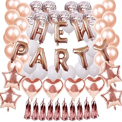 72pack Hen Party Decorations Hen Party Balloons Rose Gold Hen Do