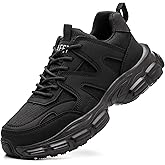 COOU Steel Toe Shoes Women Safety Shoes Lightweight Comfortable Non Slip Thickened Sole Puncture Proof Steel Toe Sneakers Women Size 5.5-10