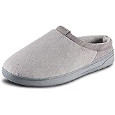 isotoner mens Indoor/Outdoor Slip-on Microterry Jake Clog Slippers With Memory Foam Comfort and Heel Support
