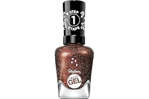 Sally Hansen Miracle Gel Holiday Salon Quality Nail Polish | Gel-Like Formula, Two-Step System, No UV Light Needed, Long Lasting | Opaque, Glittery |915 Dreams Crumb True | Rich Brown Nail Polish