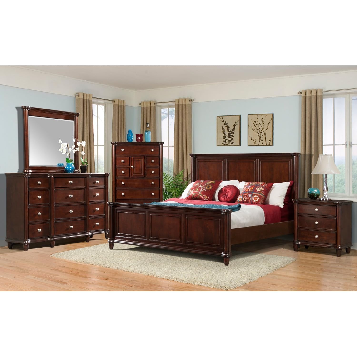 Amazon Elements Hamilton Nightstand in Warm Brown Cherry