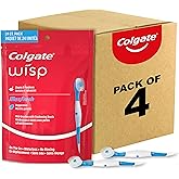 Colgate Max Fresh Wisp Disposable Mini Travel Toothbrushes, Peppermint, 24 Count (Pack of 4)
