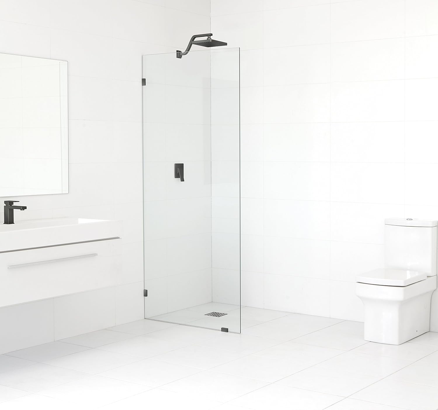 Glass Warehouse GWSFP33.5ORB Frameless Shower Door Single Fied