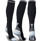 Thoxcare Compression Socks for Women Men 20-30 mmHg, Knee High Support Circulation Sock for Travel Sport Medical (1or 2Pair)