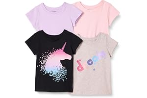 Amazon Essentials Girls and Toddlers' Short-Sleeve T-Shirt Tops (Previously Spotted Zebra), Multipacks