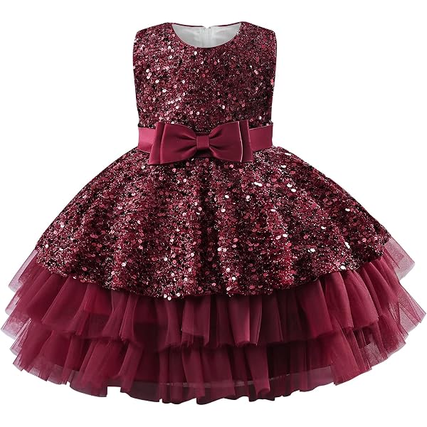 slim fit dress slacks Baby Girl Red Christmas Birthday Party Dress Sequin Puffy Princess Dress