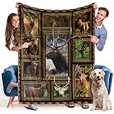 Deer ​Blanket - Fleece Throw Blanket for Couch Super Soft Cozy Bed Blanket Lightweight Plush Fuzzy Lap Blankets and Throws for Sofa, 50 x 60 Inch, Gift for Hunting Lover