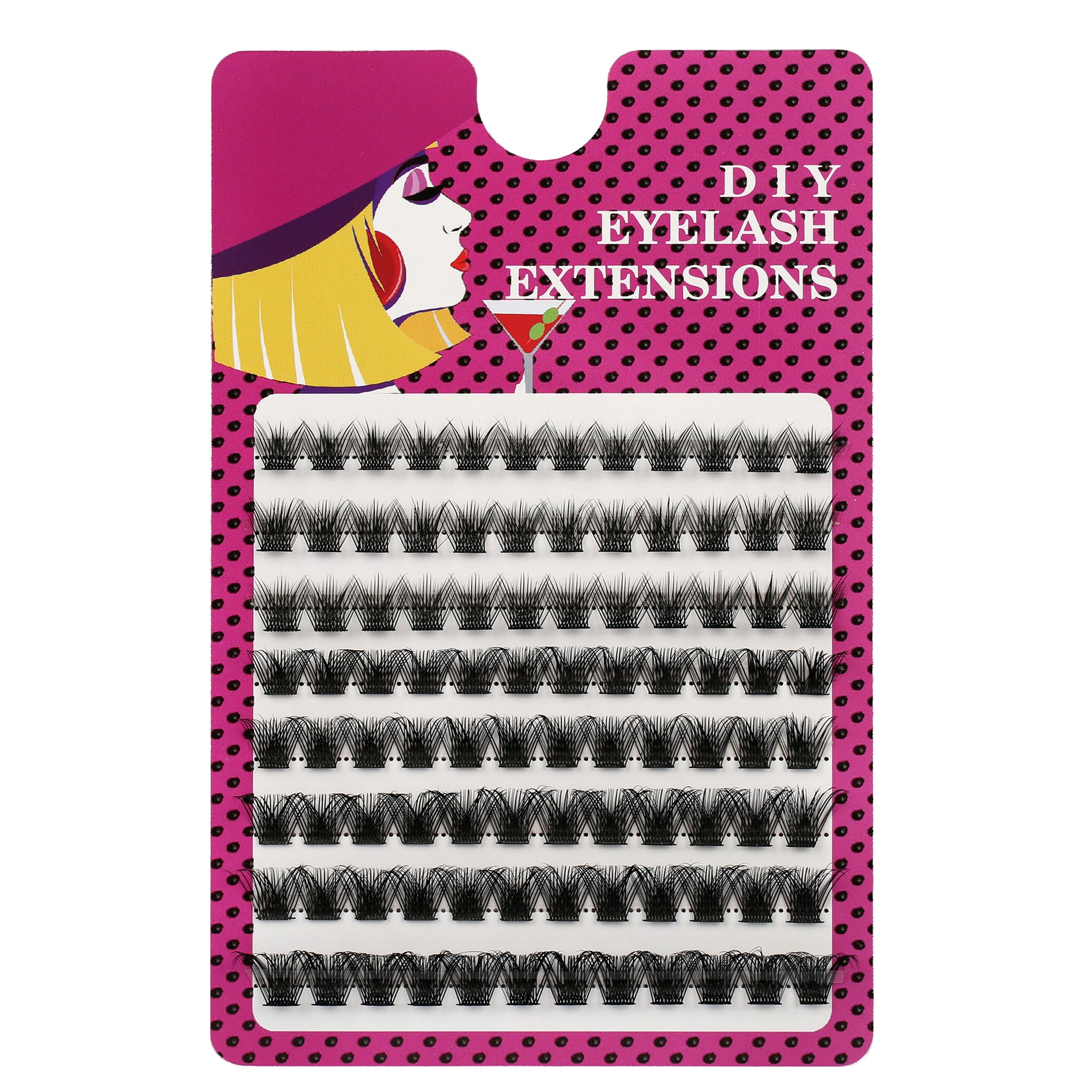 Himirell Extensions False Eyelashes Easy DIY Cluster Lashes Individuals Wispy Natural D Curl Fluffy Volume Wide Band Cluster Fake Eye Lash, 96 Pcs, 8-16MM Mixed