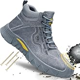 Gsutenmre Steel Toe Shoes for Men Puncture Resistant Mens Safety Work Shoes | Lightweight,Breathable,Comfortable,Cushioned,Low-Cut,Flexible,Warehouse,Factory,Logistics,Maintenance,Light Construction