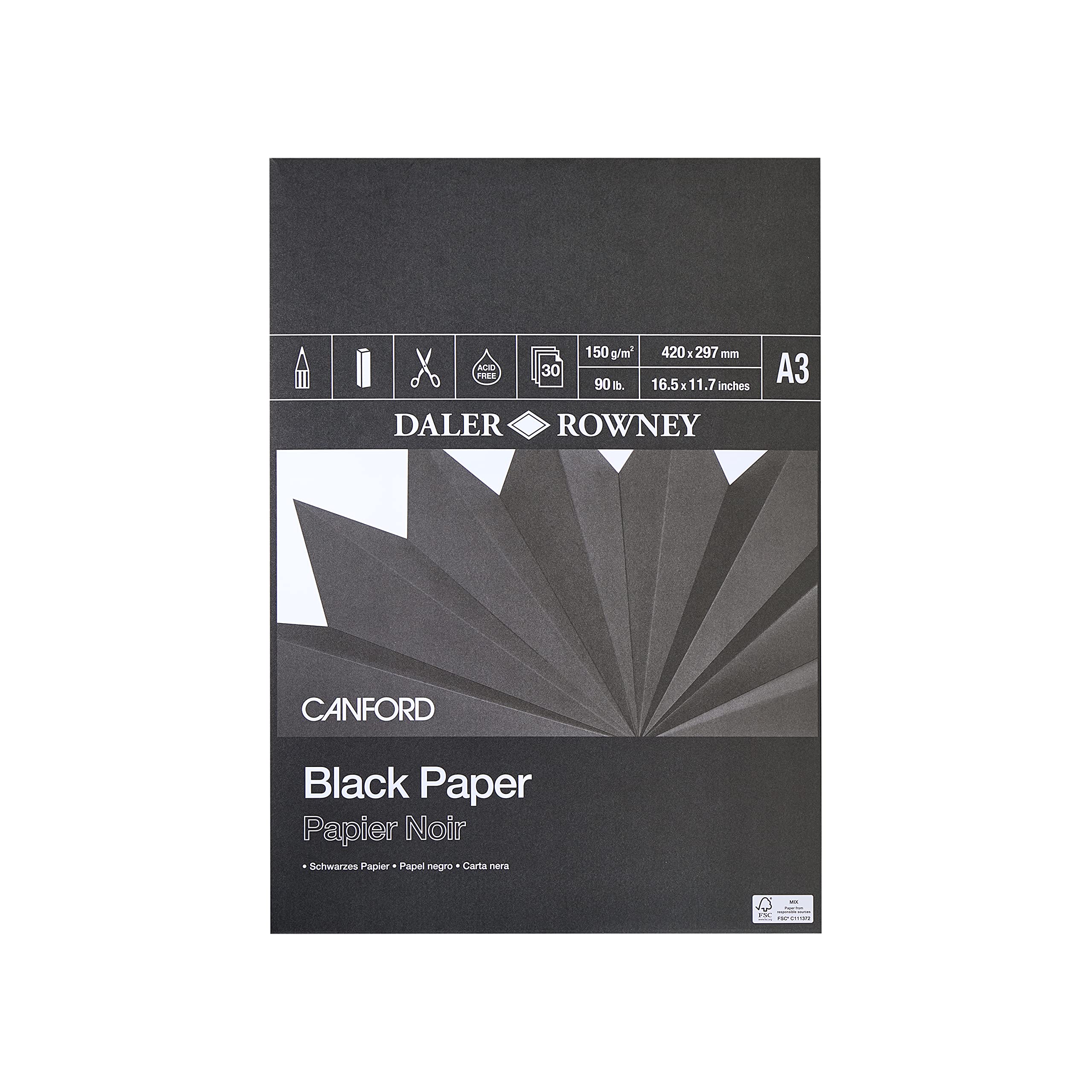 DR Canford Black Pad - A3, GDACBPA3
