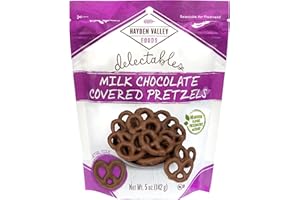 Hayden Valley Foods Milk Chocolate Covered Pretzels | 5 oz Resealable Bag | Gourmet Flavored Pretzels