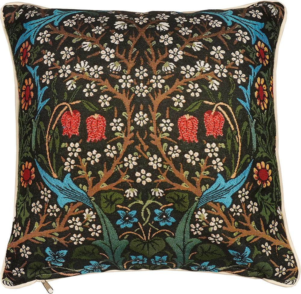 Signare Tapestry William Morris Blackthorn Pillowcase Double Sided Square Cushion Cover (CCOV-PN-Blackthorn)