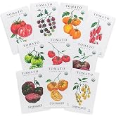 Sereniseed Certified Organic Tomato Seeds (10-Pack) &ndash; Non GMO, Open Pollinated &ndash; Cherokee Purple, Chocolate Cherry, Green Zebra, Brandywine Pink, Black Krim and More - Tomato Seeds for Planting