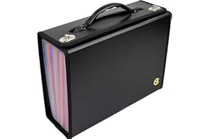 CNK Accordion File Folders with 24 Pockets Organizer for Document Paper Storage Folder Documents Expanding Binder Folio Pocket Receipt Filing Expandable Files Dividers Labels Letter Durable Handle