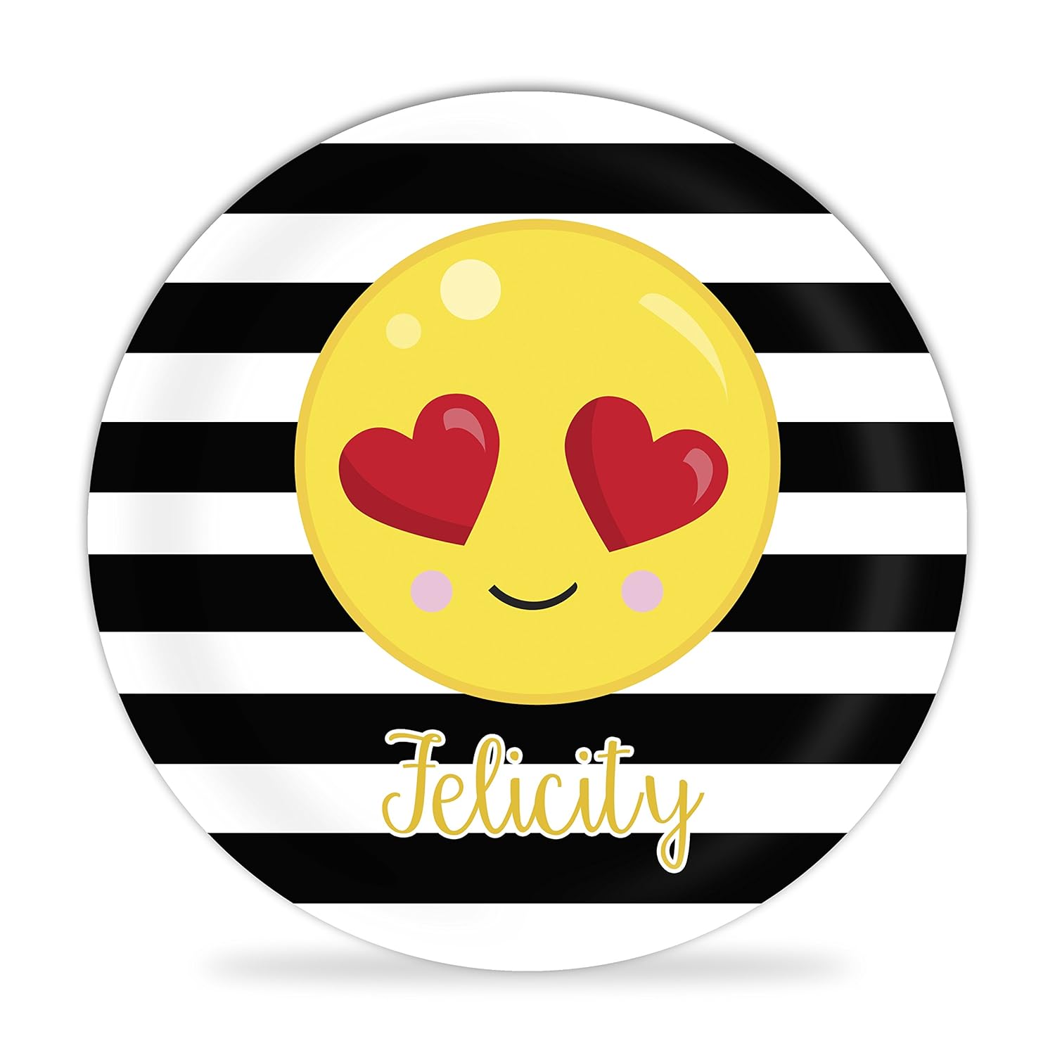 Emoji Plate Black White Stripe Emoji Melamine