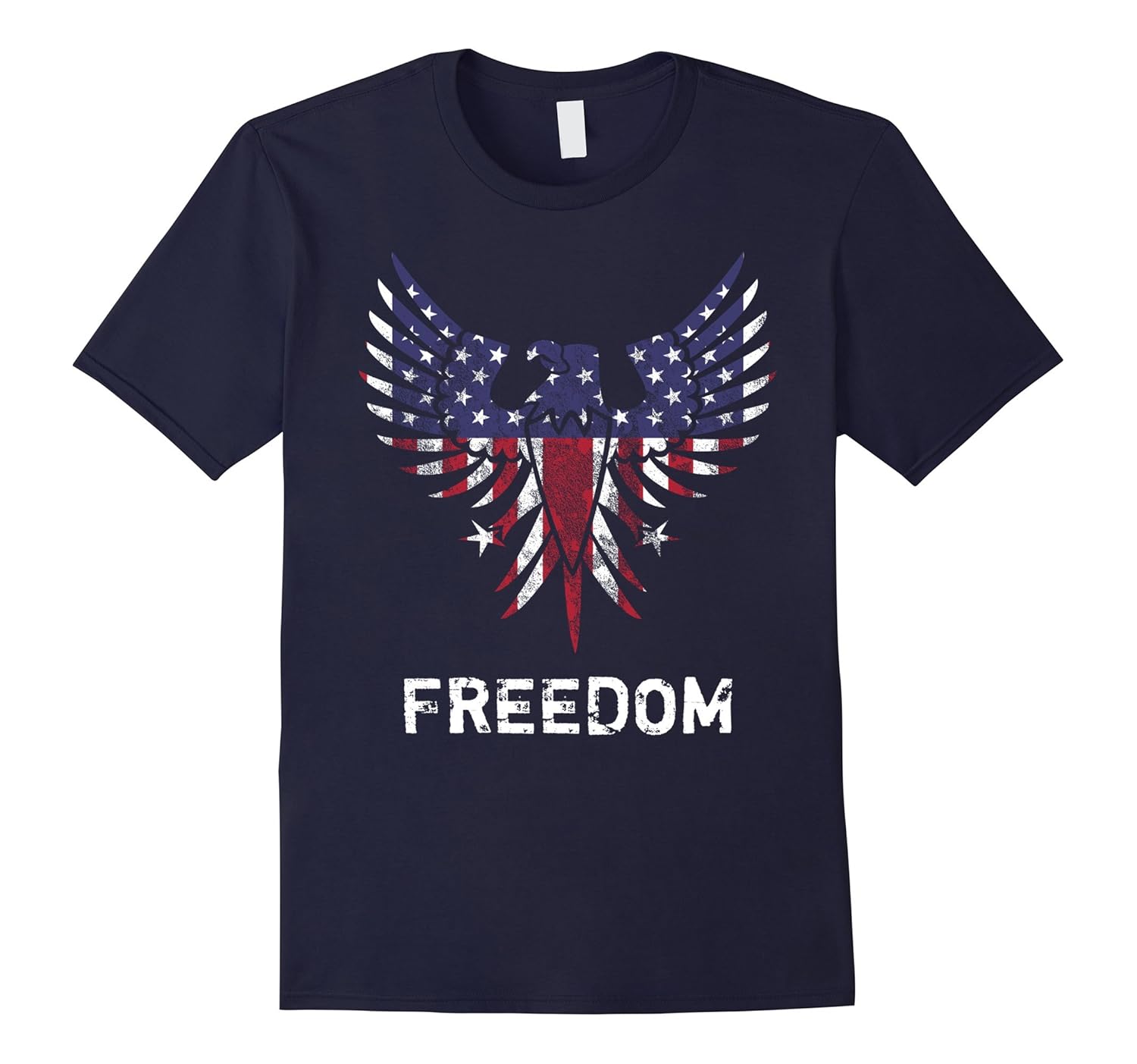 Patriotic Shirt Eagle American Freedom Distressed TShirt-Rose